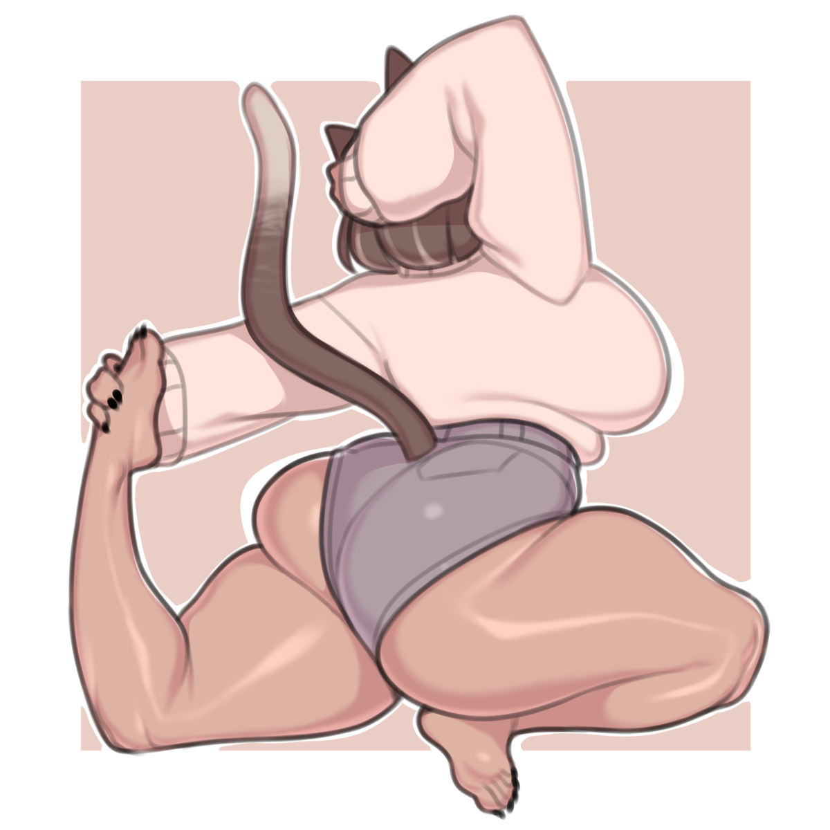 This is a pixiv picture whose title is Cat stretch.