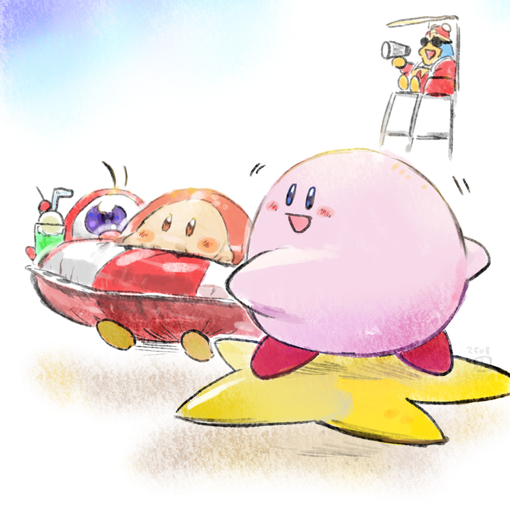 This is a pixiv picture whose title is 夏のカービィ.