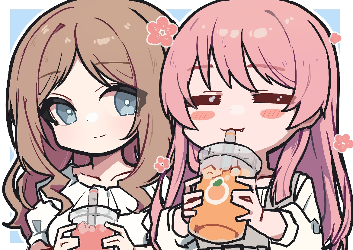 This is a pixiv picture whose title is 🍊『夏は冷たい飲み物が飲みたくなるよね～』.