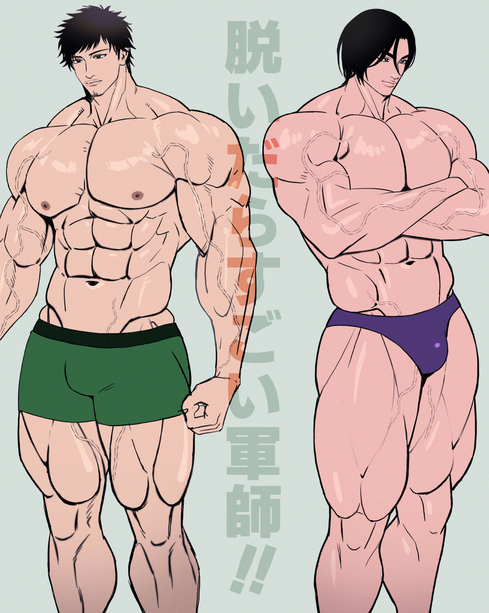 This is a pixiv picture whose title is 徐庶と法正の筋肉予想.