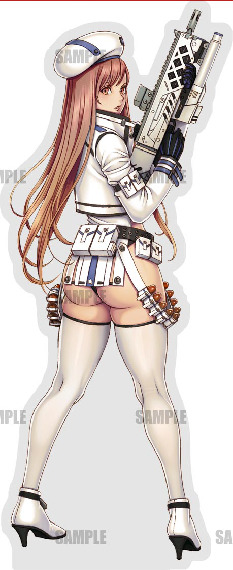 This is a pixiv picture whose title is 【グッズ新作】　「白ラピ(NIKKE)」オーロラアクリルスタンド.
