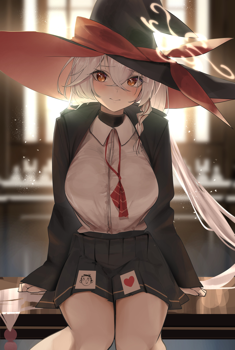 This is a pixiv picture whose title is 白尾エリ、放課後.