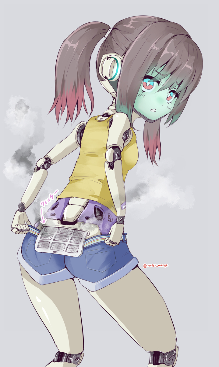 This is a pixiv picture whose title is フィルター交換中のマキナちゃん（…という妄想絵）.