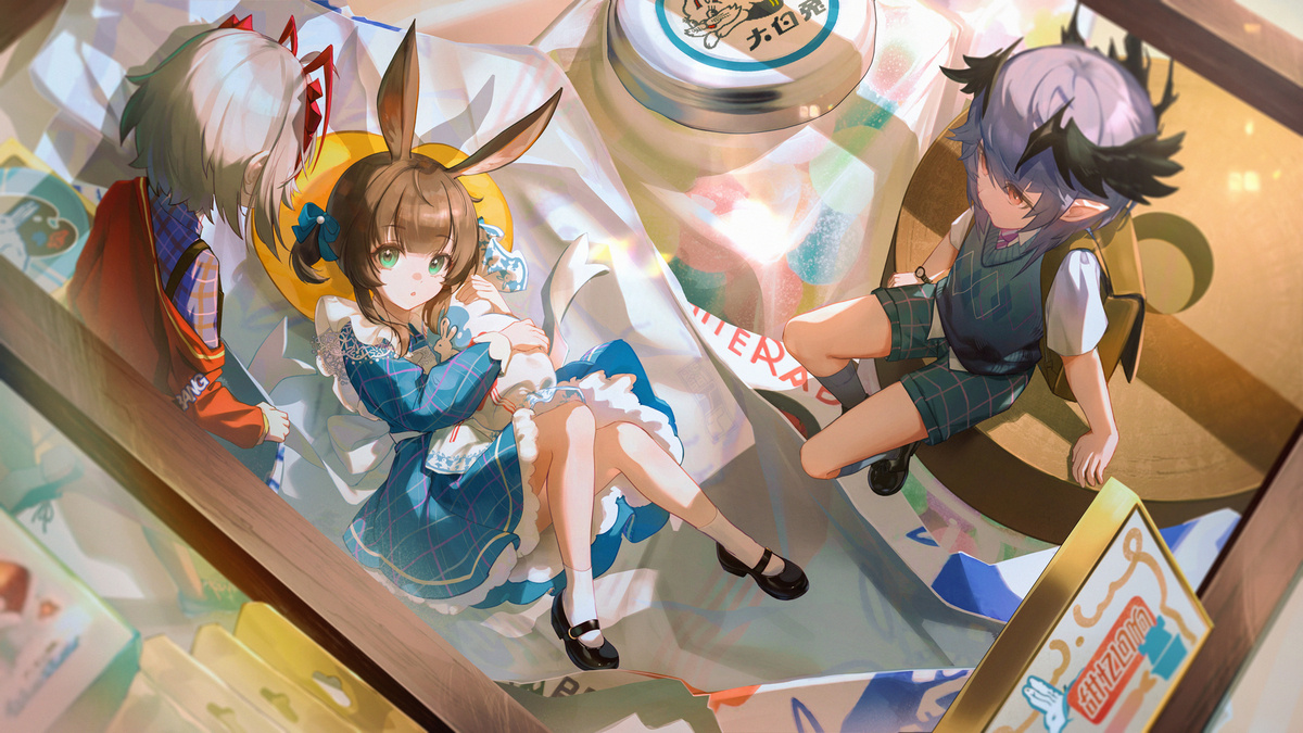 This is a pixiv picture whose title is 🐰🍬.