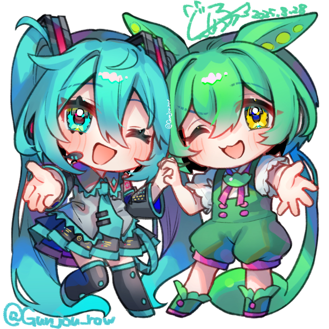This is a pixiv picture whose title is ちみミクもん.