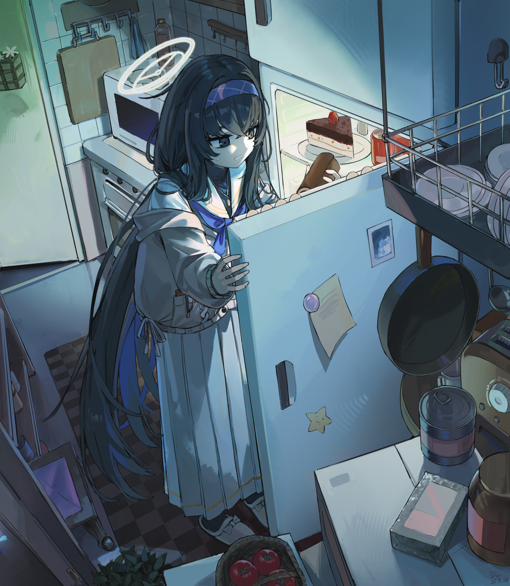 This is a pixiv picture whose title is 【蔚蓝档案】古关忧.
