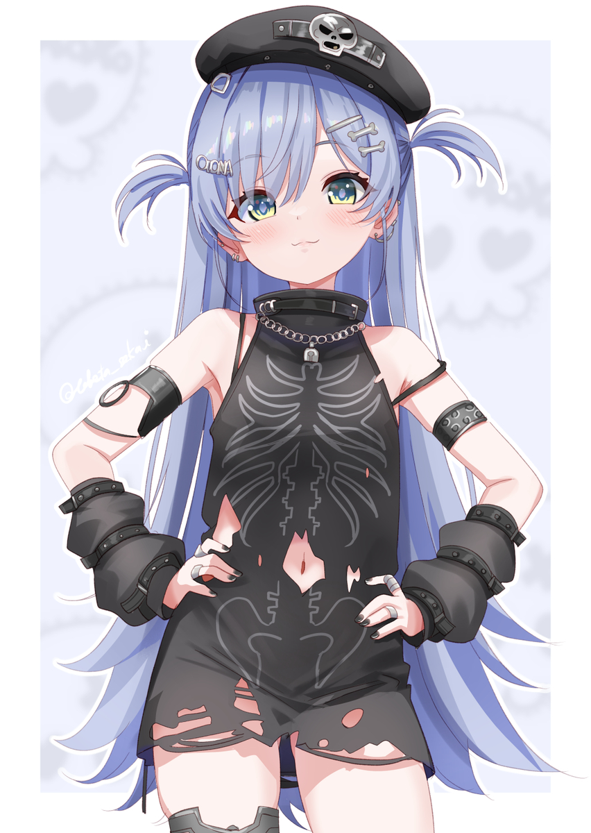 This is a pixiv picture whose title is くろむちゃん💀📷.