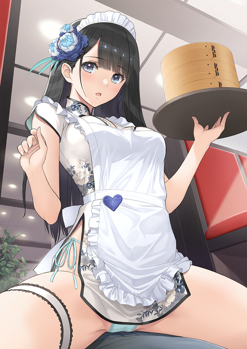 This is a pixiv picture whose title is 瓶児ウェイトレスVer..