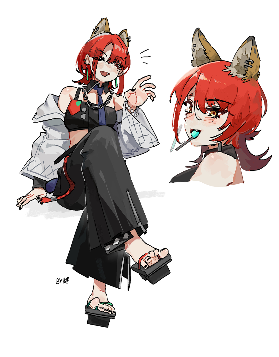 This is a pixiv picture whose title is 裸足木履吉星姐姐.