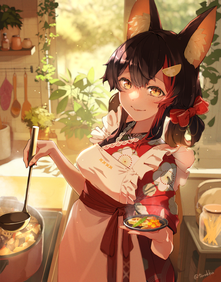 This is a pixiv picture whose title is ミオの筑前煮.