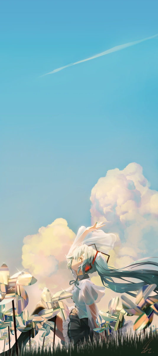 This is a pixiv picture whose title is 風を受け取って.