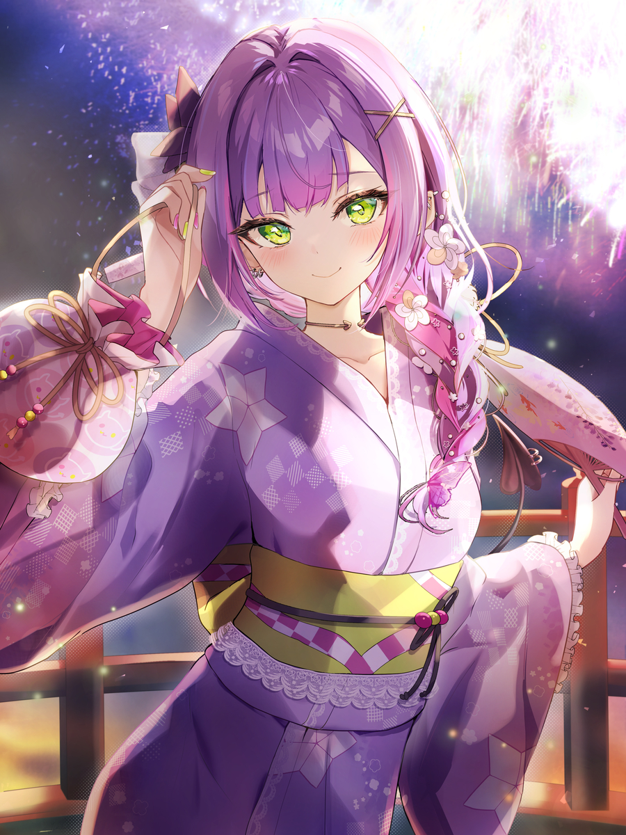 This is a pixiv picture whose title is 【ホロナツ2025】常闇トワ👾.