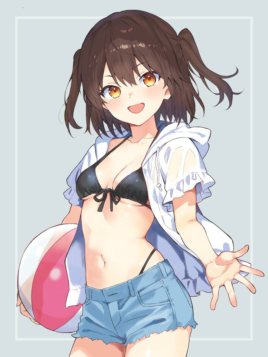This is a pixiv picture whose title is 水着川内さん.