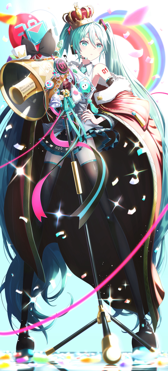 This is a pixiv picture whose title is 電子の歌姫👑.