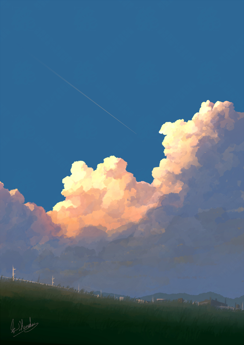 This is a pixiv picture whose title is 青のち夕.
