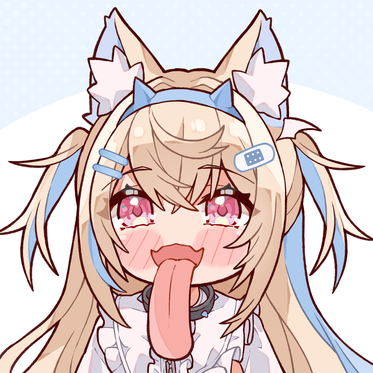 This is a pixiv picture whose title is 👅.
