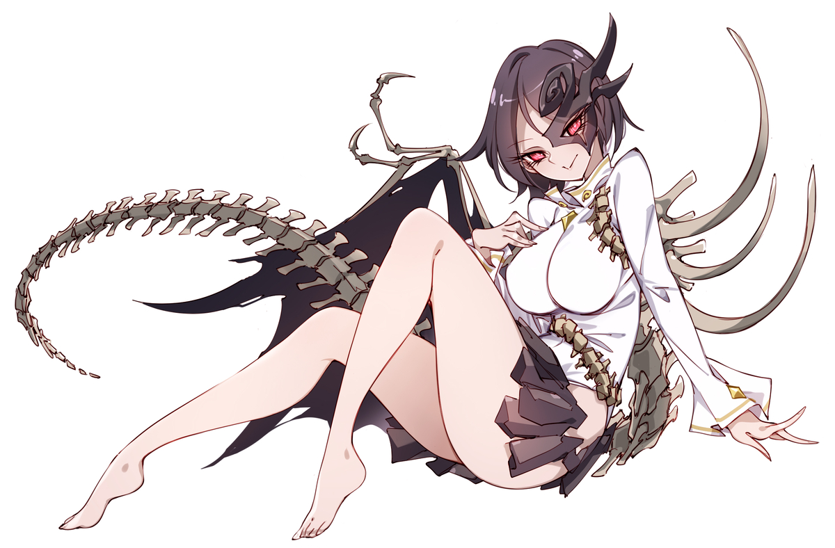 This is a pixiv picture whose title is 化石姫.
