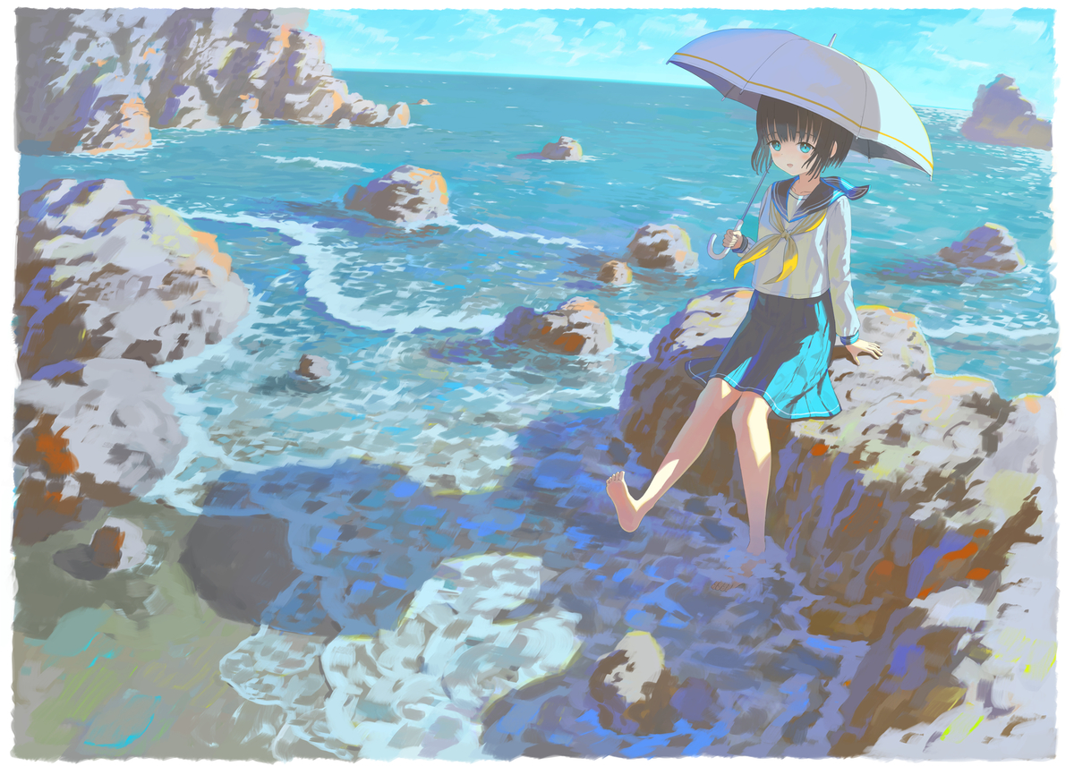 This is a pixiv picture whose title is 海.