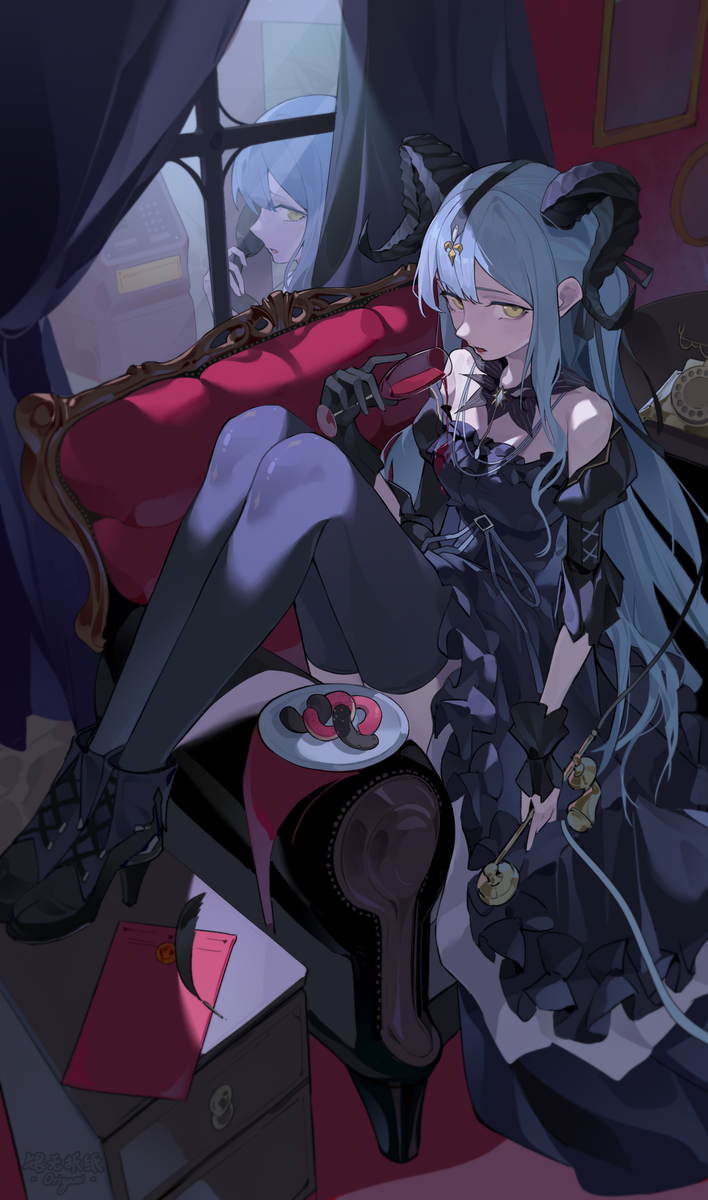 This is a pixiv picture whose title is 你有一条萨卡兹恶魔的来电待接听.