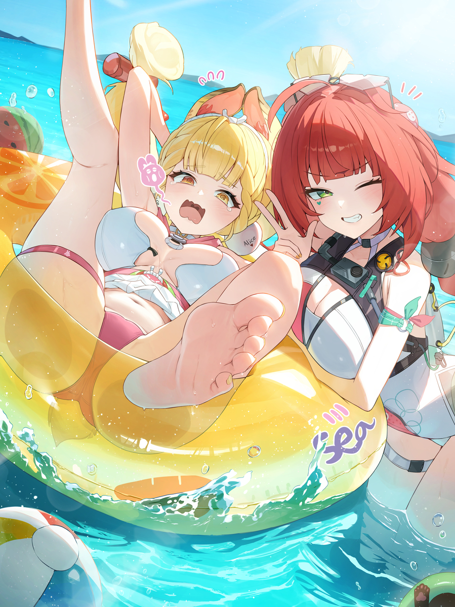 This is a pixiv picture whose title is アリス＆浮波柚葉.
