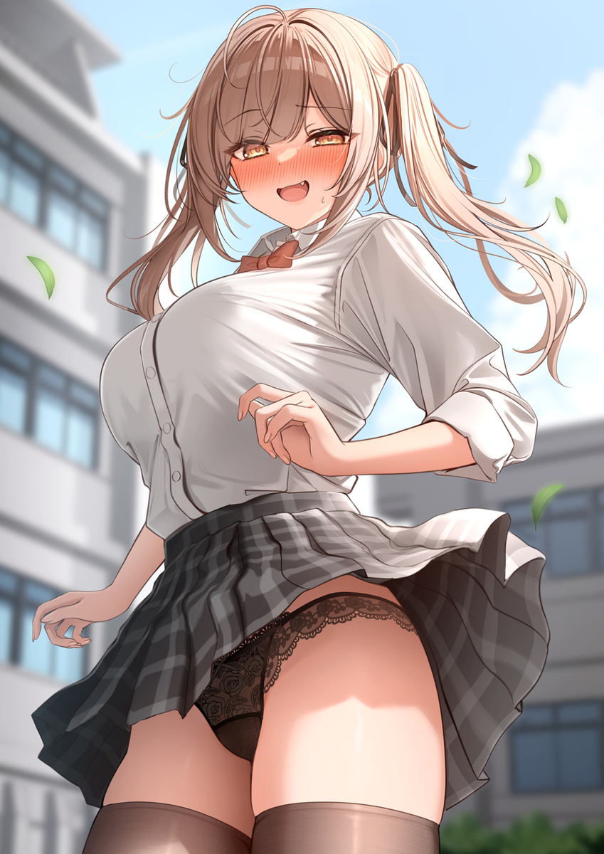 This is a pixiv picture whose title is （あ、ヤバっ…今履いてるやつ）.