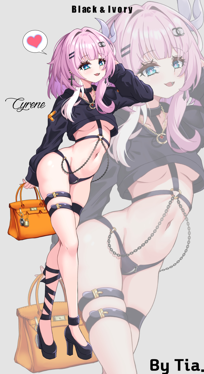 This is a pixiv picture whose title is Black&Ivory - Cyrene.