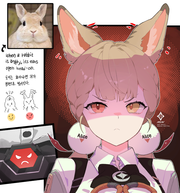 This is a pixiv picture whose title is When a rabbit is angry.