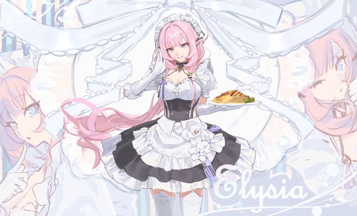 This is a pixiv picture whose title is Maid Elysia.