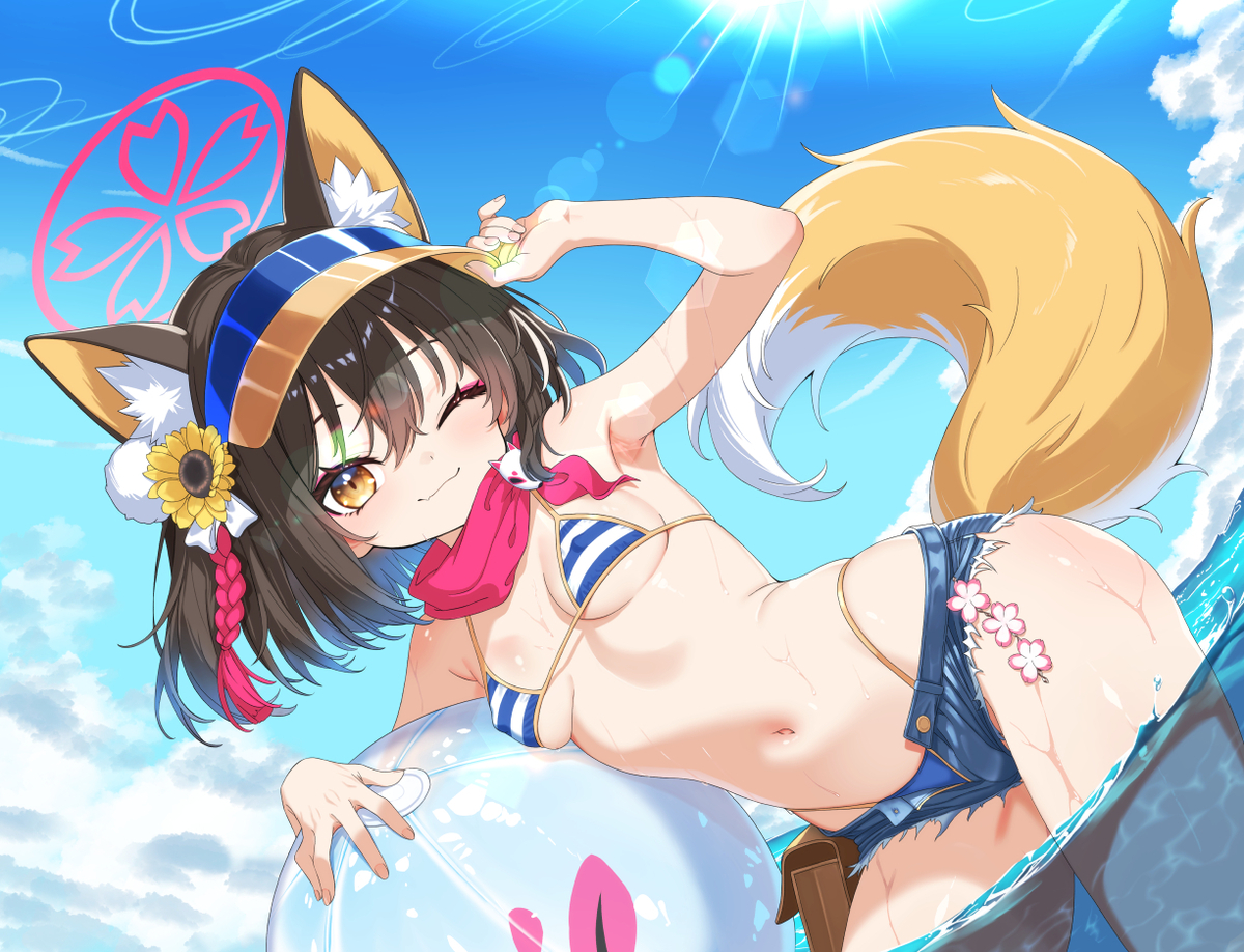 This is a pixiv picture whose title is 主殿！夏です、海です、イズナです！.