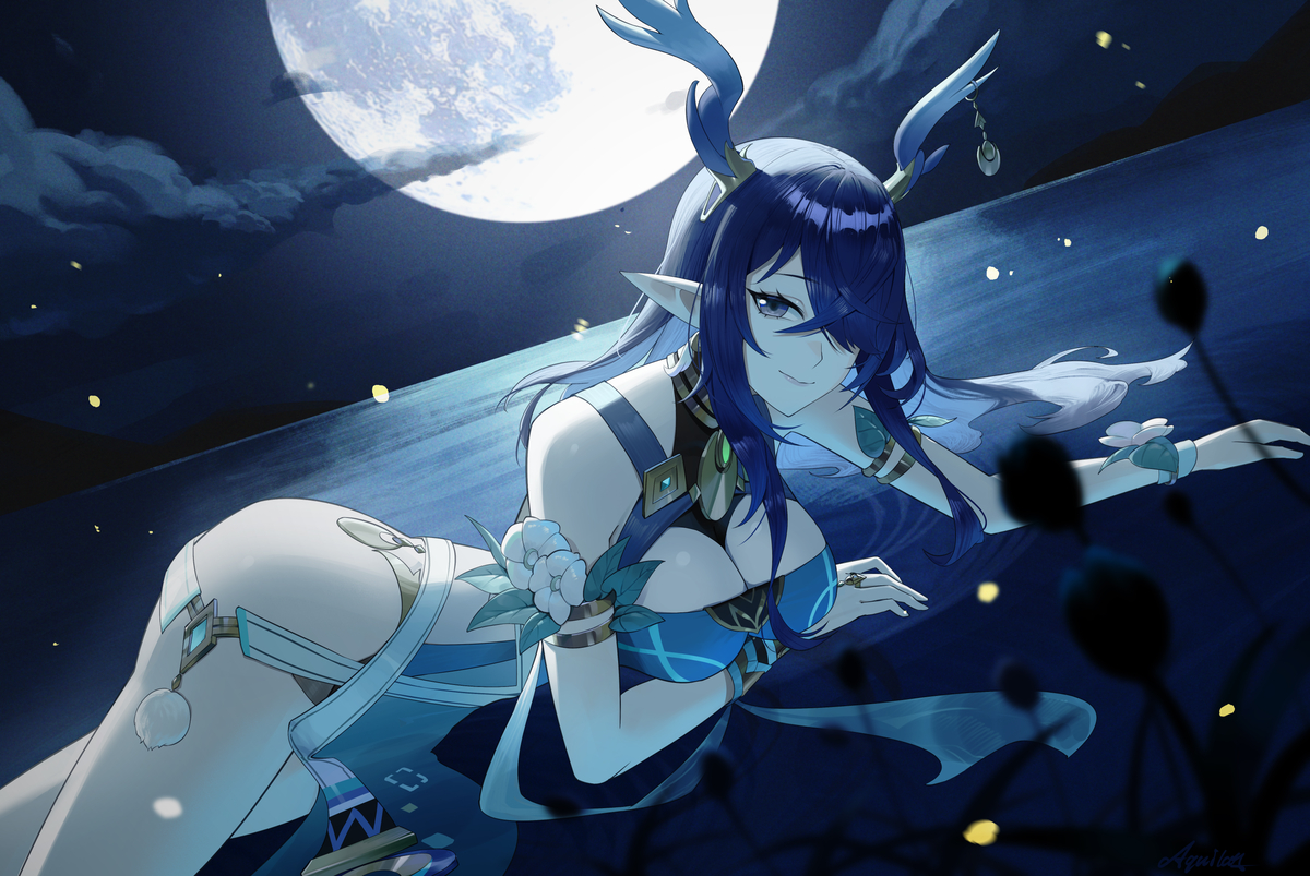 This is a pixiv picture whose title is 🌙🌙🌙.