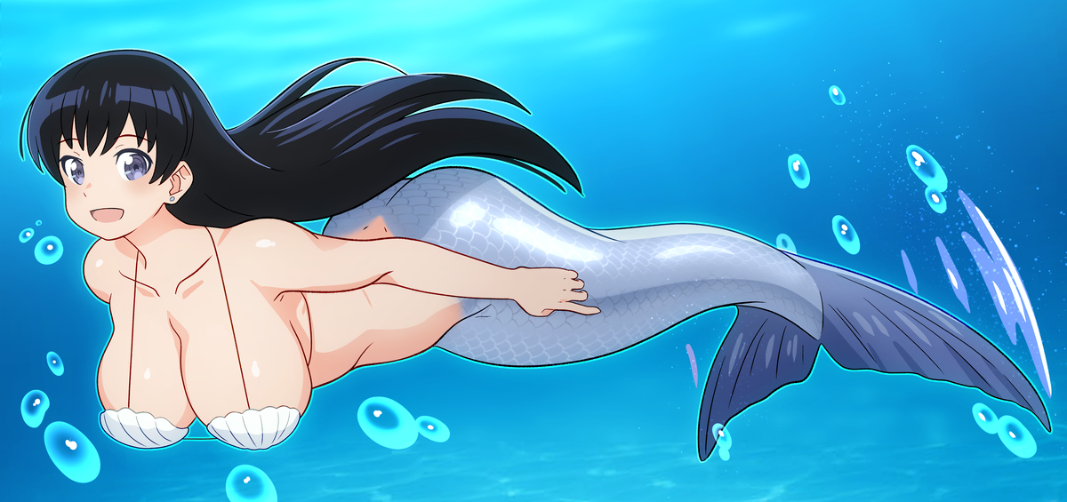 This is a pixiv picture whose title is 人魚凪さん.