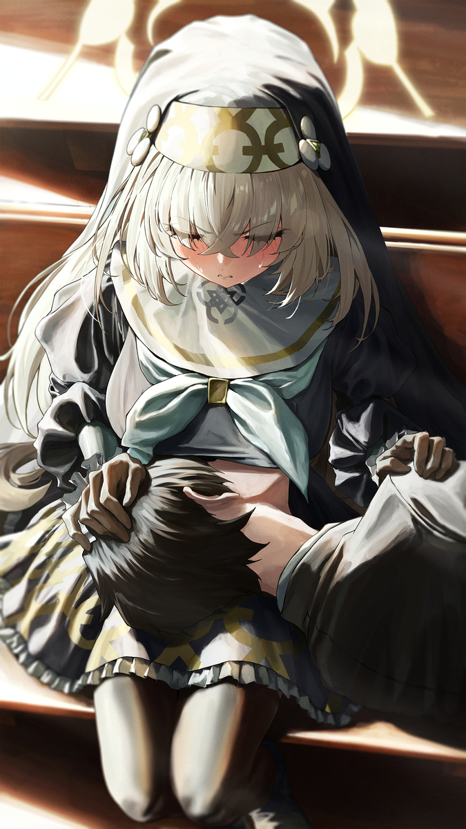 This is a pixiv picture whose title is サクラコ様の膝枕.