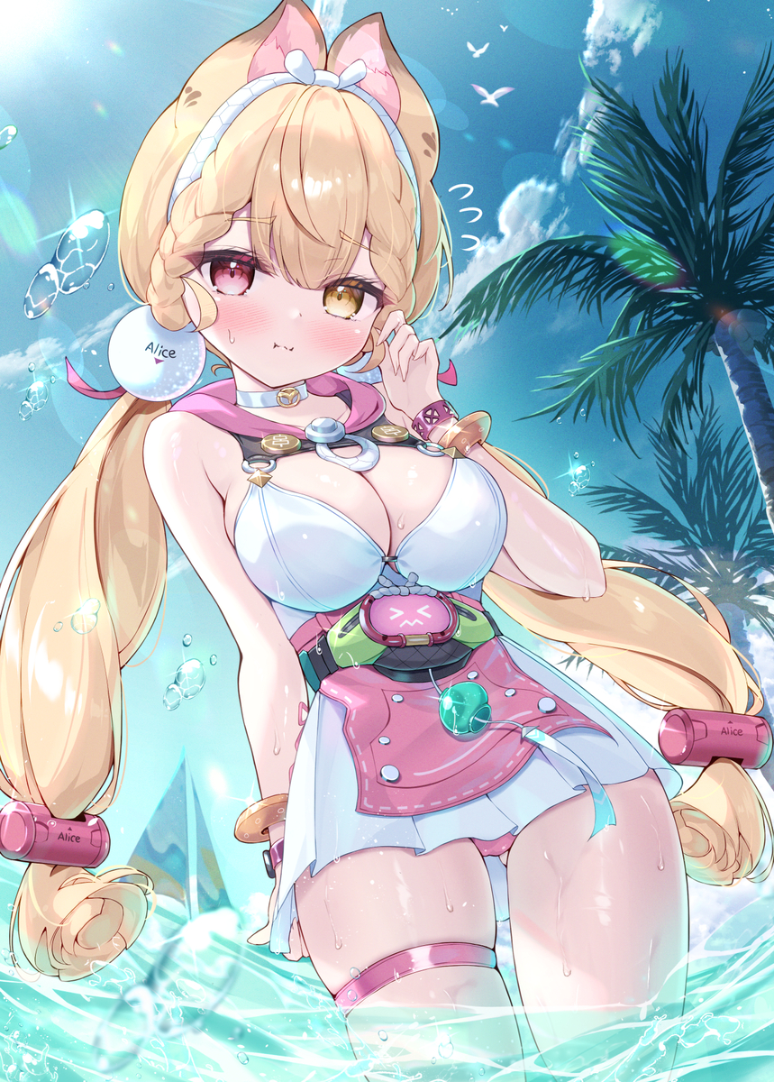 This is a pixiv picture whose title is や、やっぱり水着は恥ずかしいのだわ….