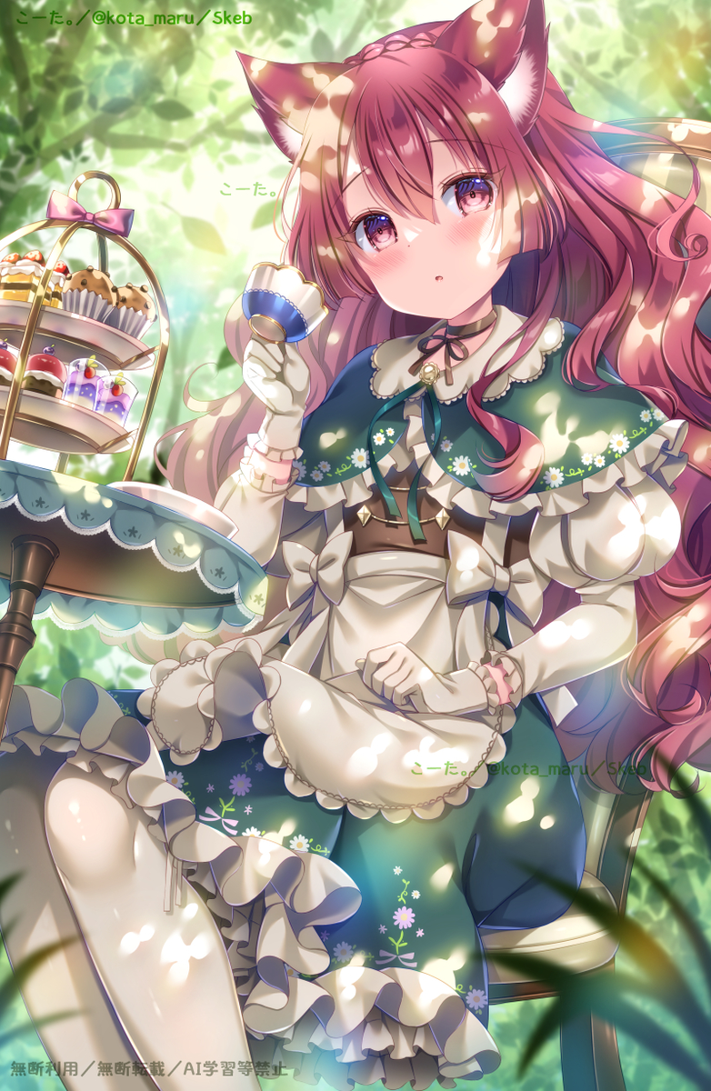 This is a pixiv picture whose title is 「お茶、ご一緒しませんか？」.