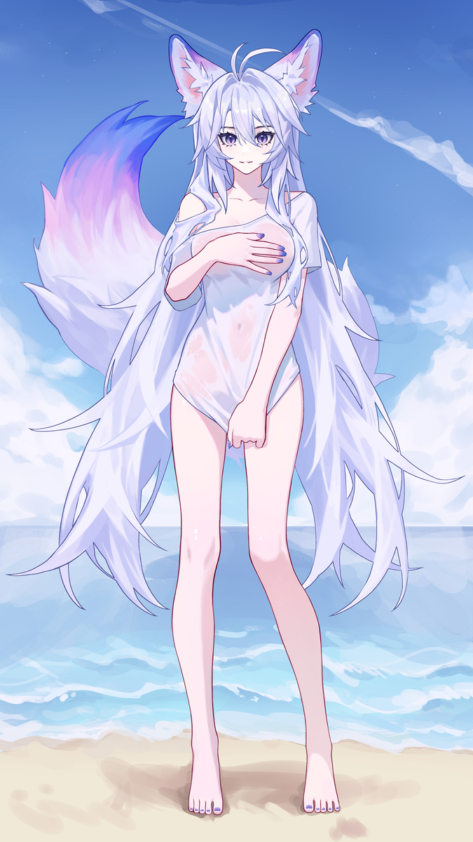 This is a pixiv picture whose title is 狐狐！.