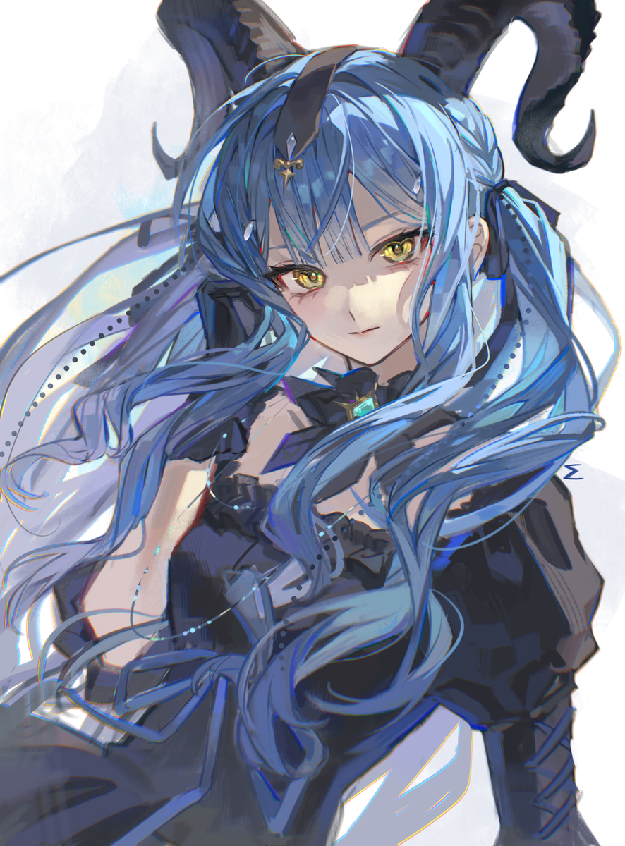 This is a pixiv picture whose title is 🩵💙.