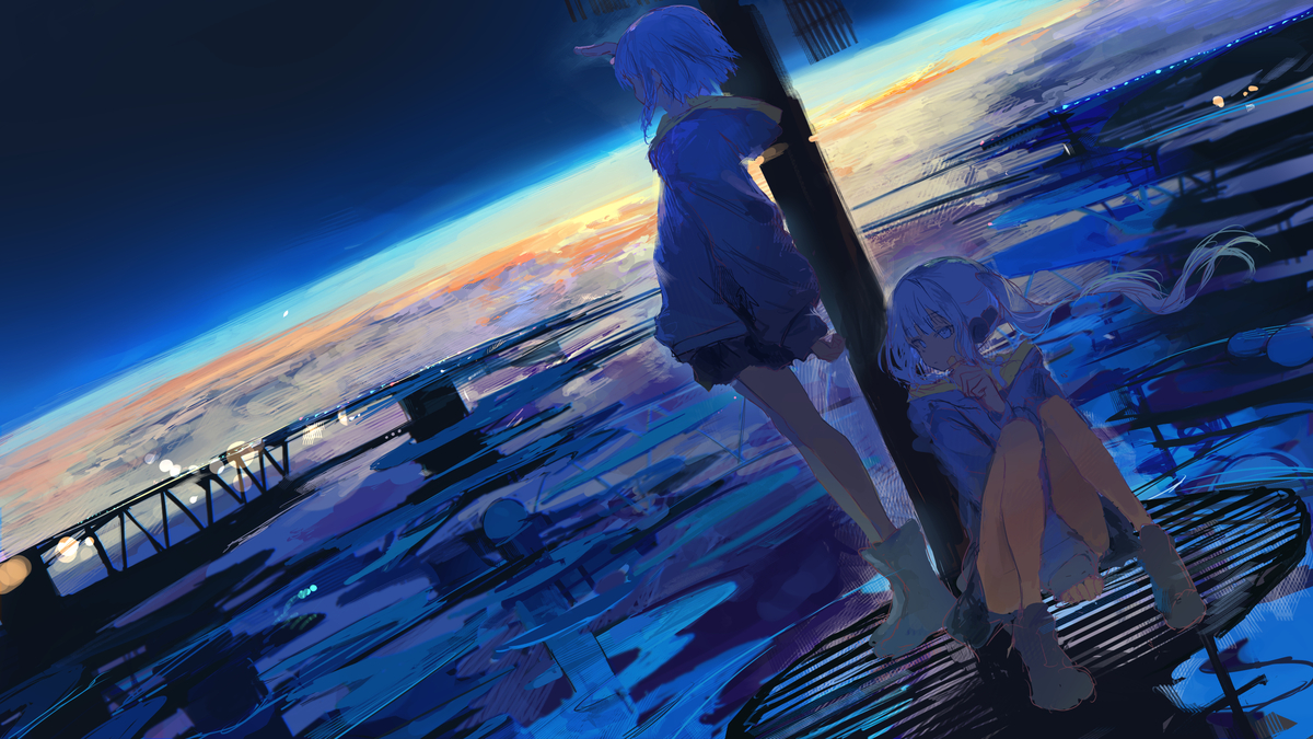 This is a pixiv picture whose title is 黄昏.