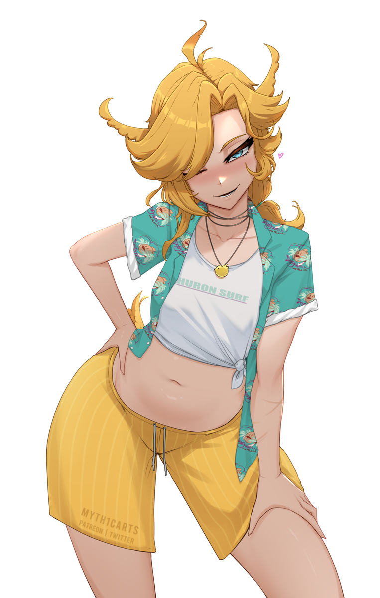 This is a pixiv picture whose title is Dokibird Summer~ (SFW).