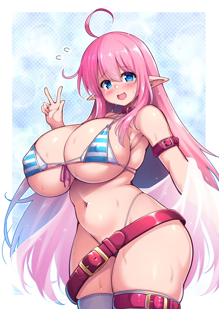 This is a pixiv picture whose title is 【うちのこ】水着マキリちゃん ★メロン様でグッズ期間限定販売中★.