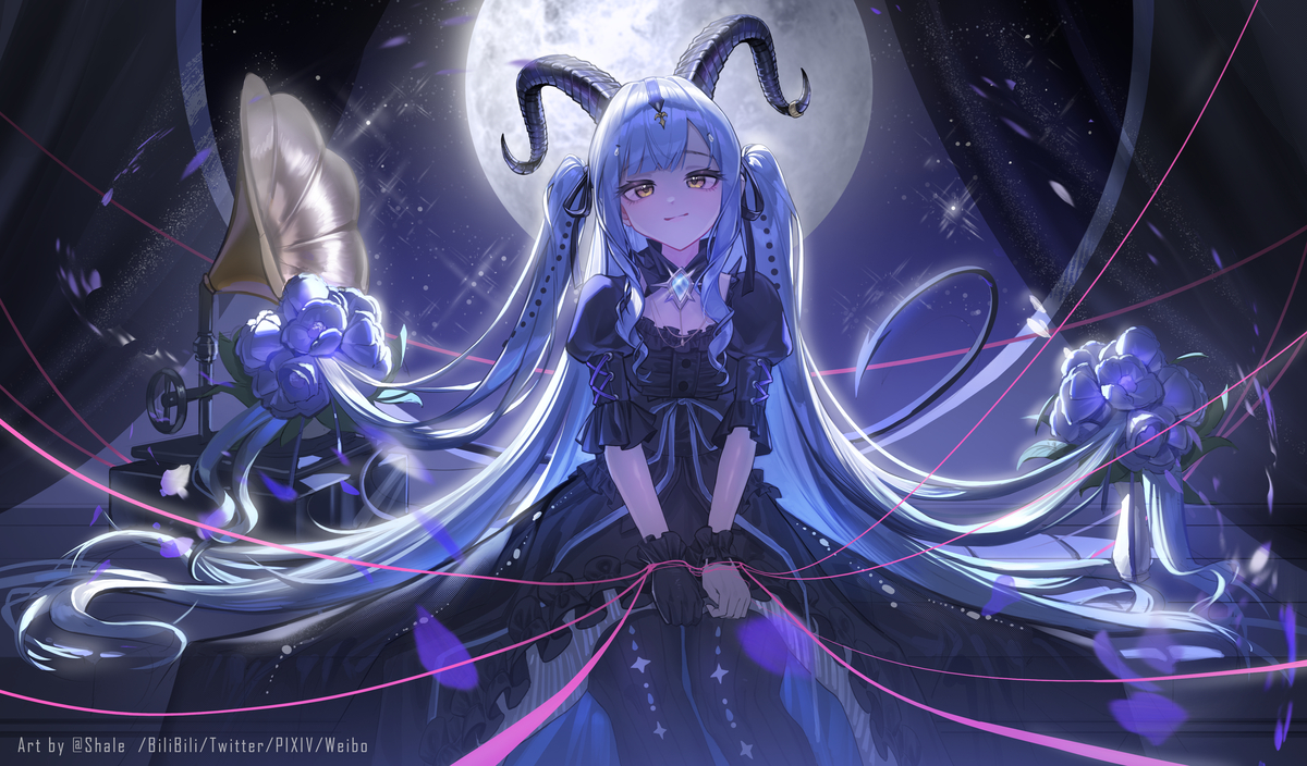 This is a pixiv picture whose title is 月下的可爱祥子.