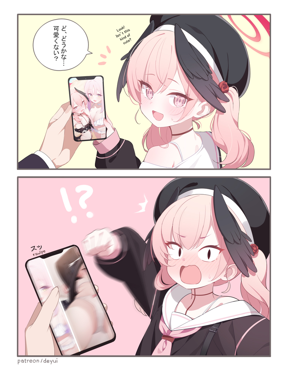 This is a pixiv picture whose title is コハルが先生に写真を見せる.