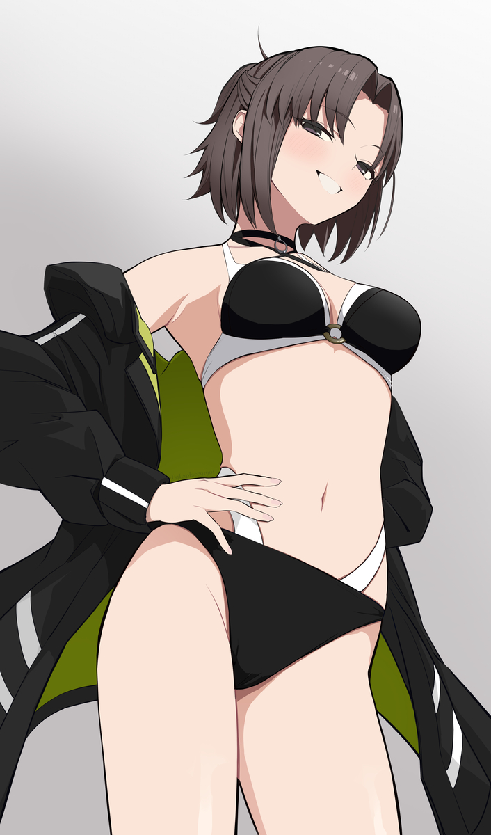 This is a pixiv picture whose title is 両儀式（水着）.