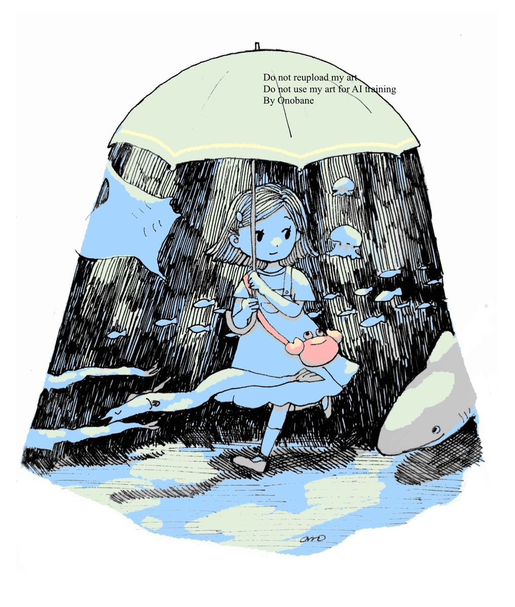 This is a pixiv picture whose title is 涼しい傘.