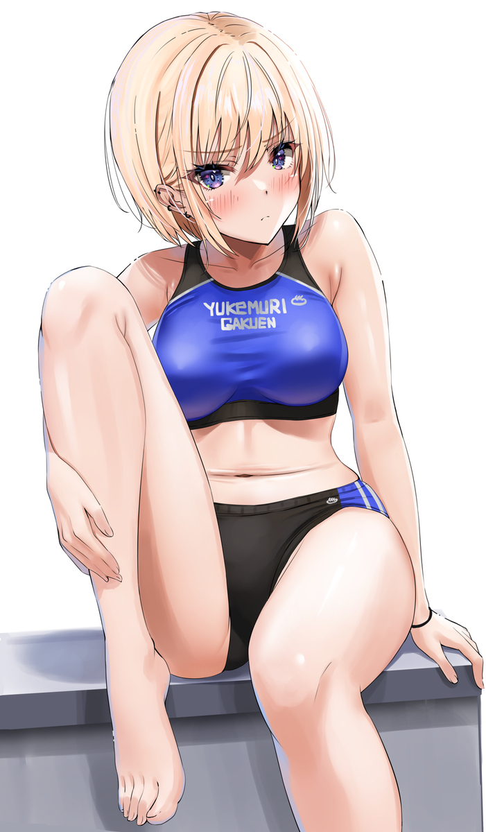 This is a pixiv picture whose title is ショートカット楓ちゃんの陸上ユニフォーム.