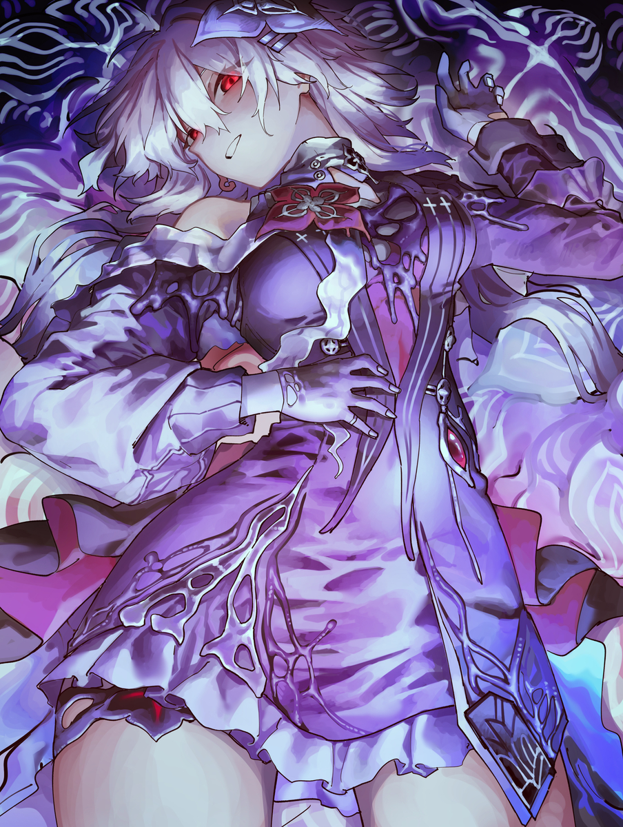 This is a pixiv picture whose title is 長夜月.