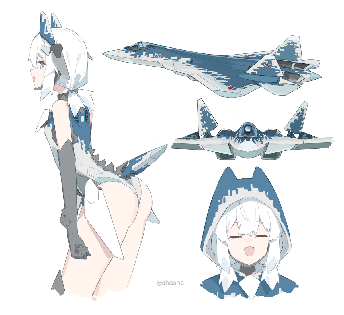 This is a pixiv picture whose title is 机娘VS本体.