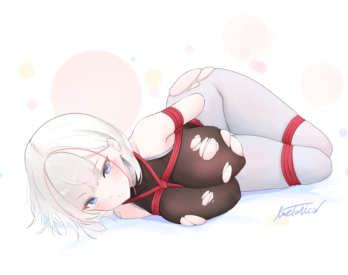 This is a pixiv picture whose title is 伊404ちゃん緊縛.