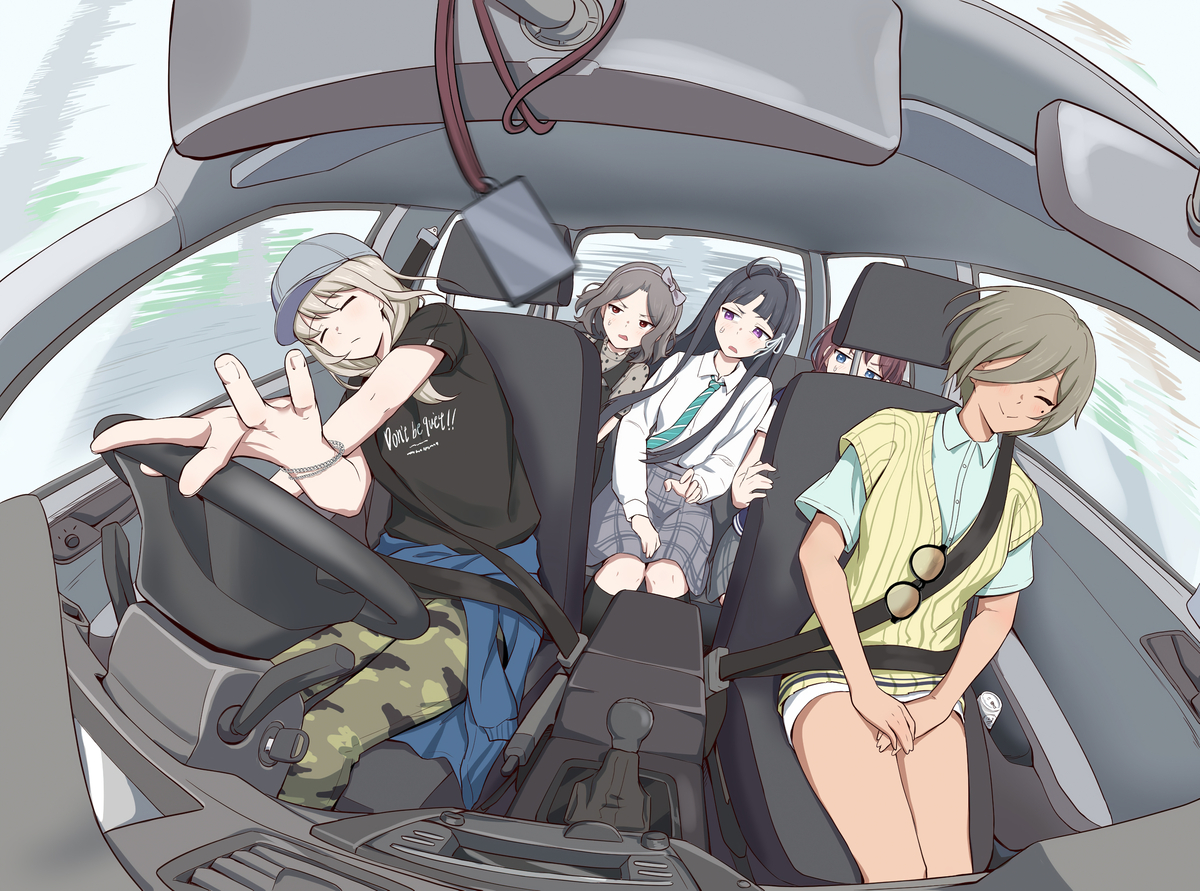 This is a pixiv picture whose title is 桃香车技这一块.
