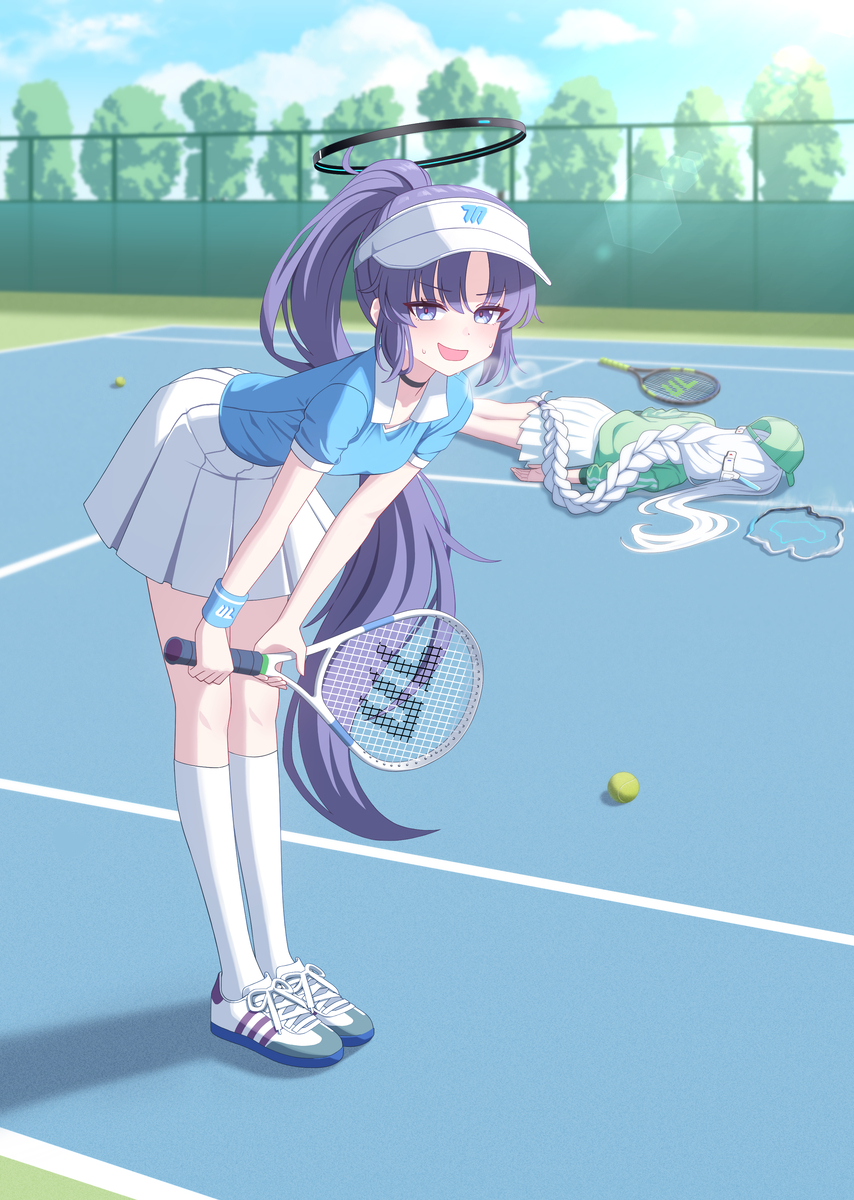 This is a pixiv picture whose title is ユウカ (テニス) & ノア (テニス).