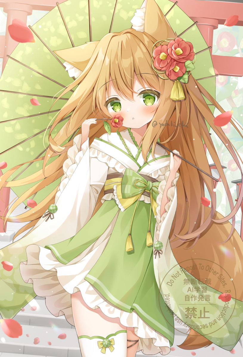 This is a pixiv picture whose title is もふもふ×椿.